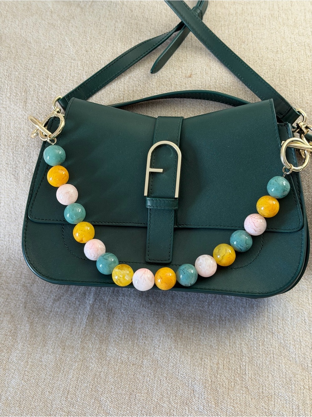 Furla Flow Top Handle Mini Bag in Turquoise green
